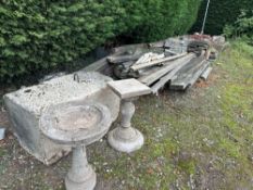 Qty telegraph poles, timber, bricks, blocks, coping Stones and concrete water troughs