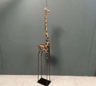 NEW HUGE 6FT DECORATIVE METAL GIRAFFE ON STAND