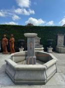 CAST STONE PROVINCIAL STYLE FOUNTAIN INC METALWORK APPROX 2M DIAMETER