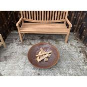 HUGE 1M DIAMETER CONTEMPORARY RUSTIC FIREPIT LOG BURNER FIREPIT ON BASE