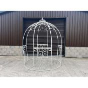 HUGE NEW ORNATE WHITE GAZEBO 225CM WIDE X 300CM TALL