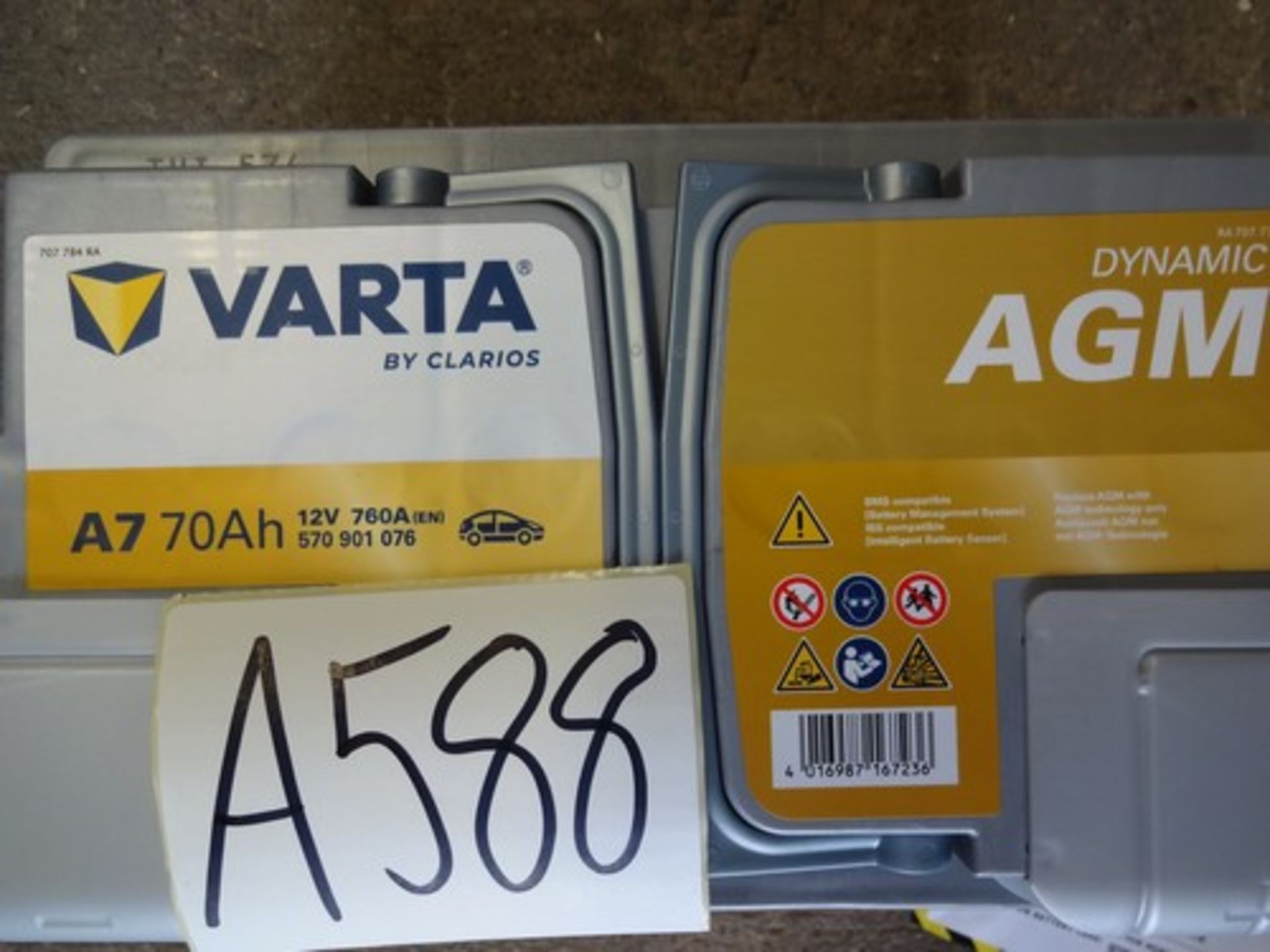 1 x Varta Dynamic AGM A7, 70Ah, 12v, 760A battery, code: 570901076 ...