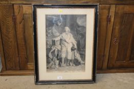 After Hyacinthe Rigaud, framed and glazed black an