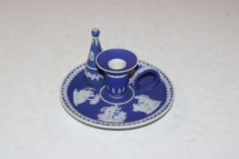 A 19th Century Wedgwood blue and jasperware chambe