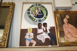 Derek Carruthers, oil on canvas study of seated fi