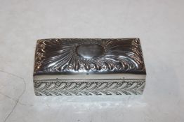 A rectangular Victorian silver stamp box, London 1