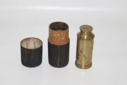 A small brass snakeskin cased telescope