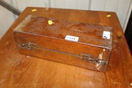 A wooden box and contents of silver plated flatwar