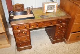 A 19th Century mahogany twin pedestal writing desk