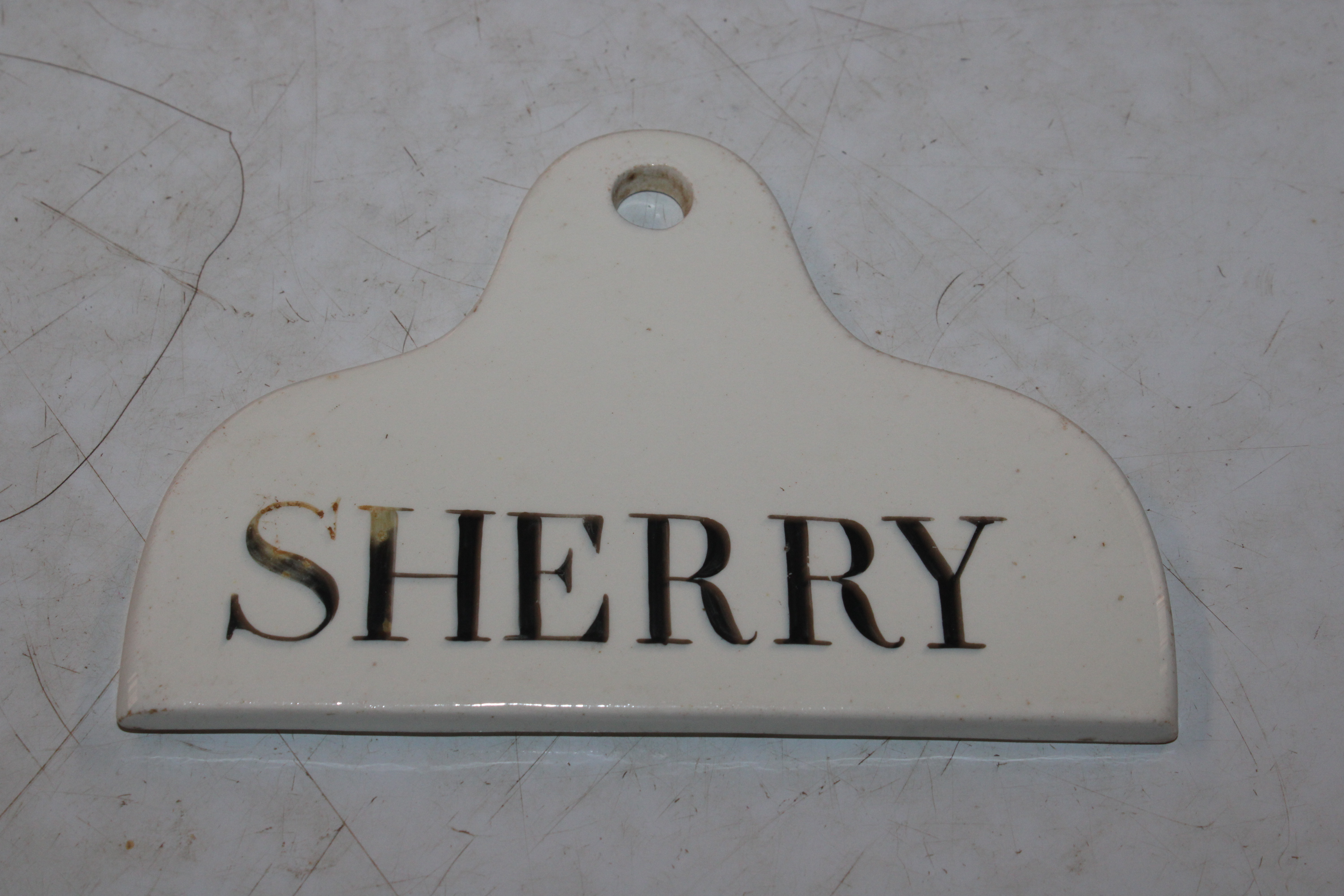 An early 19th Century pottery bin label for Sherry - Image 2 of 5