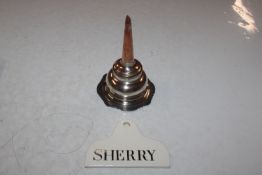 An early 19th Century pottery bin label for Sherry