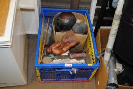 A box containing various miscellaneous items to in