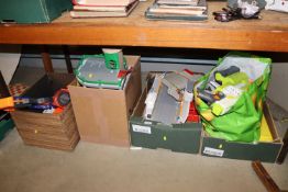 Four boxes containing various Nerf guns, children'