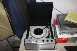 A cased turntable