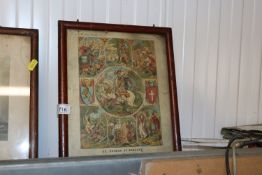 A coloured book plate depicting St George of Engla