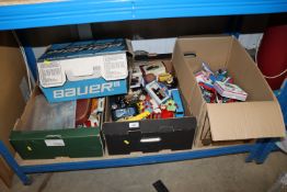 Three boxes containing various Lego, die-cast vehi