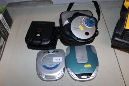 Four personal CD players