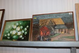 Kam Hoi, oil on board still life study; and a fram