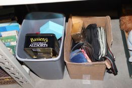 Two boxes containing various jewellery boxes; adve