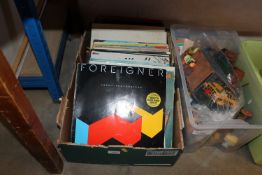 A box containing various records to include Foreig