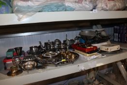 Two sets of scales and a quantity of various silve