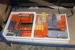 Two boxes containing slides