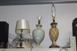 Three table lamps