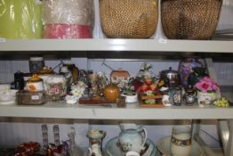 A collection of various decorative china to include Royal Doulton floral encrusted ornaments, a