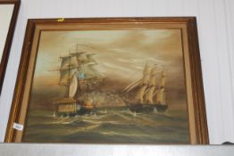 R Herman, oil on canvas study of a seascape