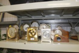 Five anniversary clocks together with various mant