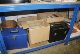 Three boxes containing various records; a Kodak pr