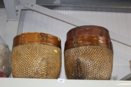 A quantity of wicker baskets