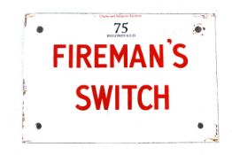 An enamel sign on rolled iron base for 