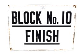 An enamel sign on rolled iron base for 