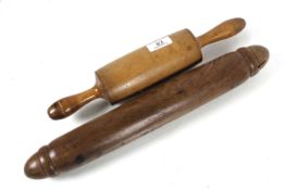 Two wooden rolling pins