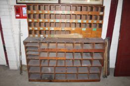 A large set of workshop shelves and pigeonholes
