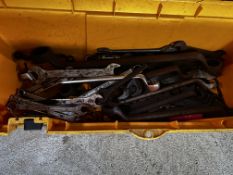 A quantity of various vintage spanners to include Victor, Palmer etc.