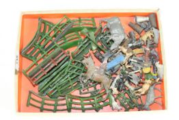 A quantity of children's lead toys and fences including some Britains