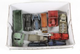 Ten various die-cast toys from the 1920's and '30's including a lorry made by Louis Marx, a black