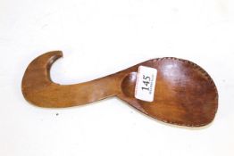 A fine 19th Century Welsh sycamore serrated edged butter spoon