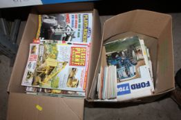 Two boxes containing various Classic Plant and Machinery magazines, Agricultural magazines etc.