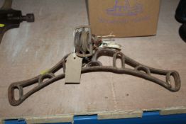 The fixings for a vintage hanging laundry frame