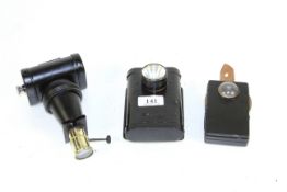 Three very unusual torches, one has green, amber or clear lens, one is showing slides, and one is