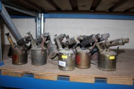 Nine various small blow lamps, some named to Primus, Monitor, Radius etc.