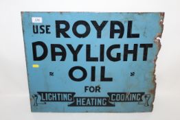 A double sided enamel sign on rolled iron base for 