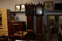 An oak grandfather clock case