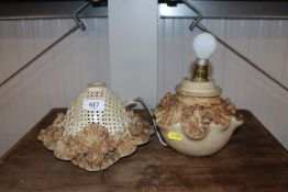 A Bernard Rooke, table lamp and shade