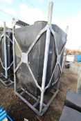 Large stillage mounted plastic bottom discharge hopper. V