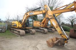 JCB JS130 LC 13T excavator. 2010. 7,924 hours. With 700mm tracks, piped for breaker, quick hitch and