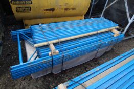 Quantity of workshop shelving. Comprising uprights